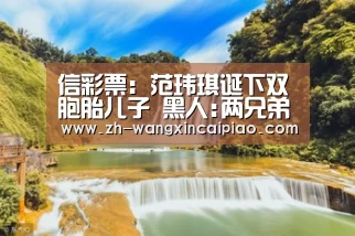 信彩票:范玮琪诞下双胞胎儿子 黑人:两兄弟悄悄来了